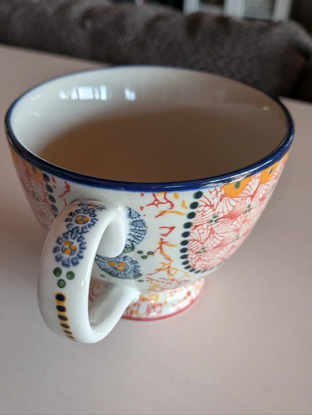 { Anthropologie } Kebaya Footer Pedestal Boho Mug
